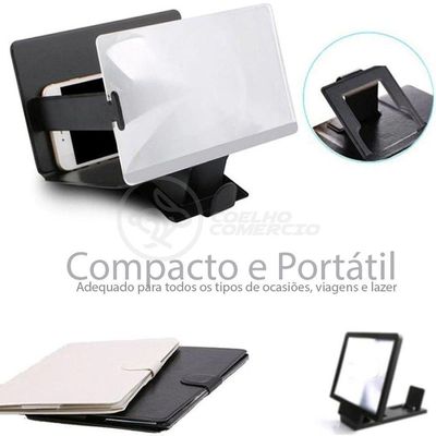 Lupa Ampliadora Tela De Celular Portátil Dobrável Preta