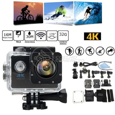Go Cam Vídeo Action Ação Wifi 4K Sports Cam Ultra Hd Dv 30M