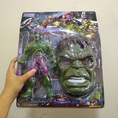 Boneco 25Cm Incrivel Hulk + Mascara Vingadores 16Cm
