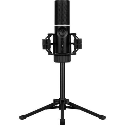 Microfone Gamer RGB MIC Tripod C/ Tripé Ajustável Preto Streamplify