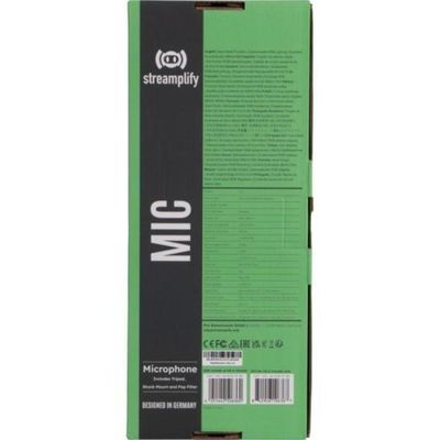 Microfone Gamer RGB MIC Tripod C/ Tripé Ajustável Preto Streamplify