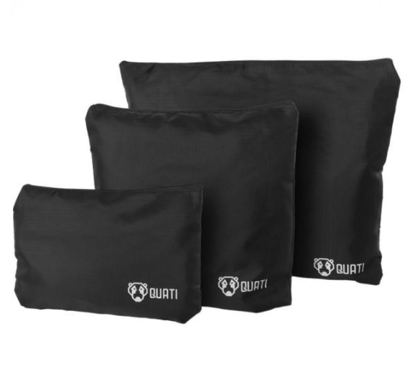 Kit Organizador de Mala para Viagem Preto 6 Peças Quati Travel - QKO-06