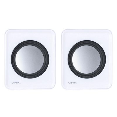 Caixa de Som 2.0 USB 5V 2X 1W com Controlador de Volume Branca - VS-01B