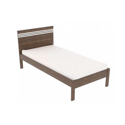 Cama Solteiro Cm8010 Nogal/Branco - Tecno Mobili