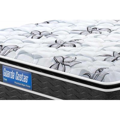 Cama Box Casal: Colchão Espuma Probel D40 Guarda Costas Premium Hiper Firme + Base Black(138X188)