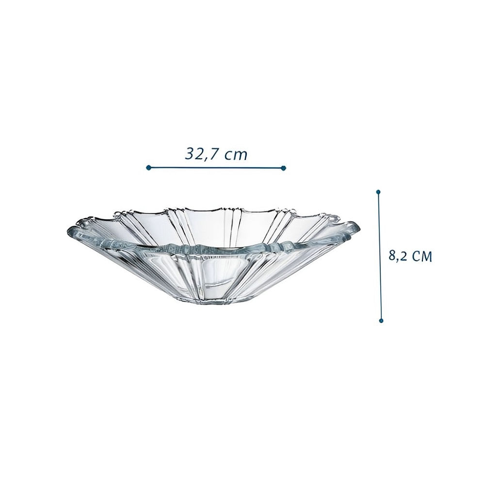 Fruteira decorativa - Centro de mesa de vidro - Peça decorativa de vidro 32cm