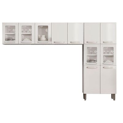 Cozinha Compacta Evidence 3 Peças (2 Armários + 1 Paneleiro) Cpt54 Branco - Bertolini