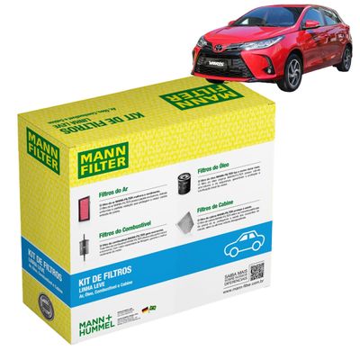 Kit de Filtros Mann Filter Yaris 1.3/1.5 16V Flex 2018 em diante