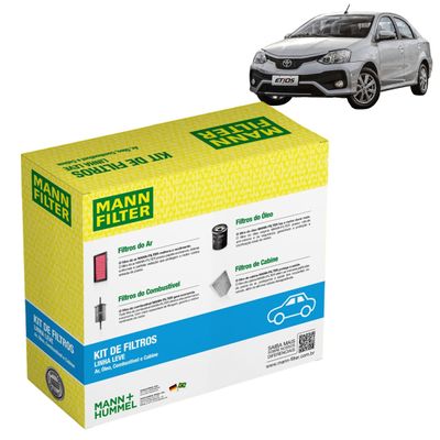 Kit de Filtros Mann Filter Etios 1.5 16V Flex 2016 em diante