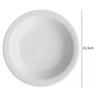 Prato Fundo Sopa Massa Branco Ceramica Tradicional Porcelart