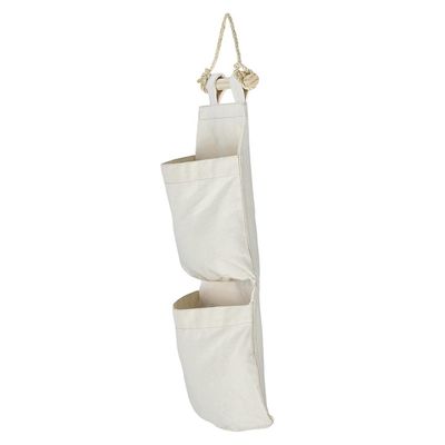 Organizador Tramontina em Lona Natural com 2 Bolsos e Corda para Pendurar