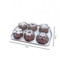 Forma para 6 Mini Bolos Decorada em Aluminio Fundido - Mimo