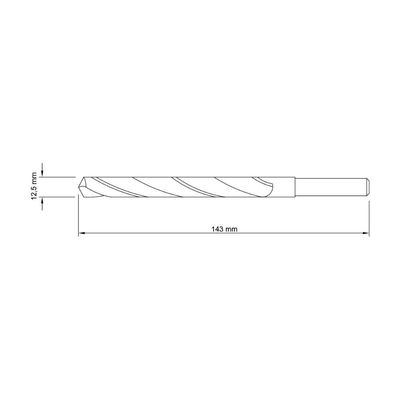 Broca para Aço 12.5x143 mm Tramontina em Aço Rápido HSS DIN 338 para Uso Doméstico
