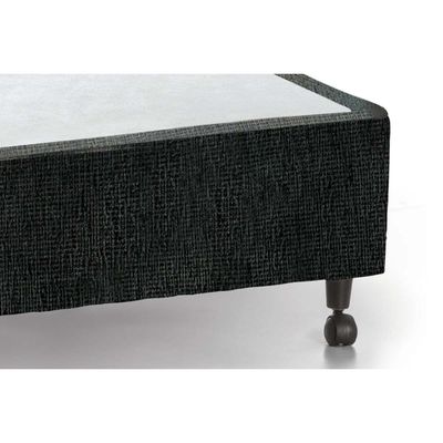 Cama Box Base Universal Solteiro Lux Chenille Black (88x188x23) - Castor