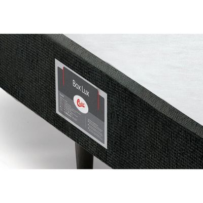 Cama Box Base Universal Solteiro Lux Chenille Black (88x188x23) - Castor