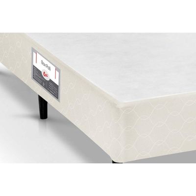 Cama Box Base Universal Viúva Poli Tecido Clean (128x188x23) - Castor