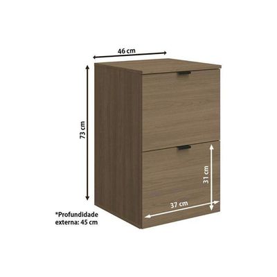 Multiuso Escritório Frame F205 c/ 2 Gavetas e 1 c/ Chave Munique - Kappesberg