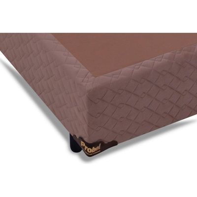 Cama Box Base Universal Casal Suede Brown (138x188x25) - Probel