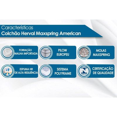 Colchão Queen para Hotelaria Maxspring American Pillow Top (158x198x33) - Herval