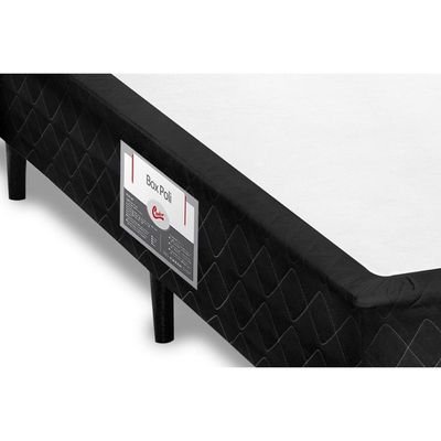 Cama Box Base Universal King Poli Tecido Black (193x203x23) - Castor