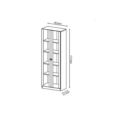 Estante de Escritório ME4115 c/ 2 Portas c/ Vidro Amêndoa - Tecno Mobili