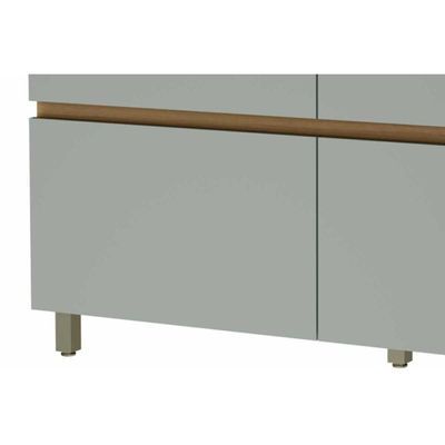 Balcão de Cozinha Rainha 1 Porta e 4 Gaveta c/ Tampo 120 cm Nature/Verde - Nesher