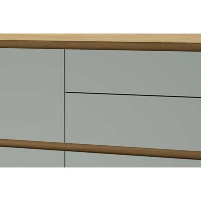 Balcão de Cozinha Rainha 1 Porta e 4 Gaveta c/ Tampo 120 cm Nature/Verde - Nesher