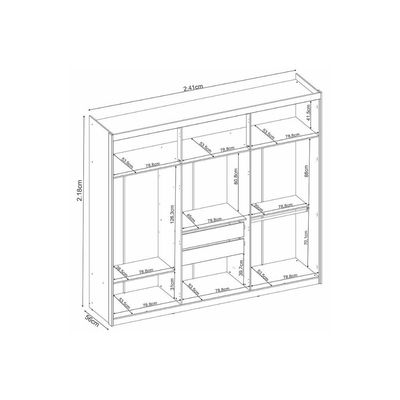 Guarda Roupa Casal 6 Portas 4 Gavetas 3 Prateleiras Venice Amêndola/Off White - Demóbile