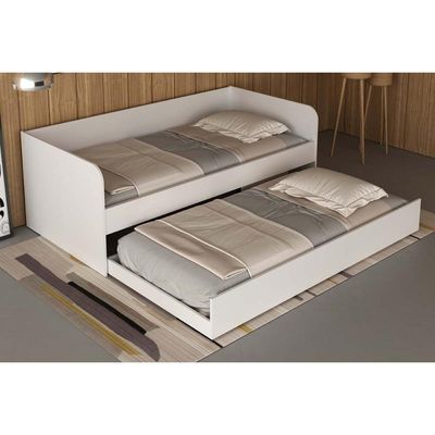 Sofá Cama Solteiro CM8032 c/ Auxiliar Branco - Tecno Mobili