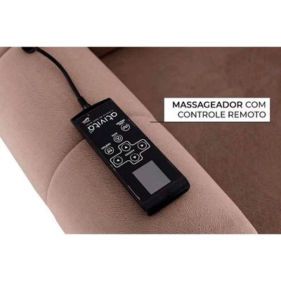 Poltrona Reclinável c/Massagem p/ Sala MH 1216 Two Way Suede Bege - Herval