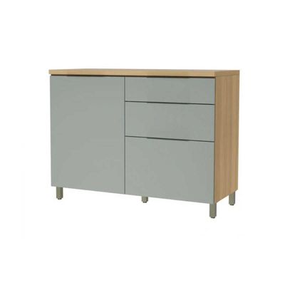 Balcão de Cozinha Marquesa 1 Porta e 3 Gaveta c/ Tampo 120cm Nature/Verde - Nesher
