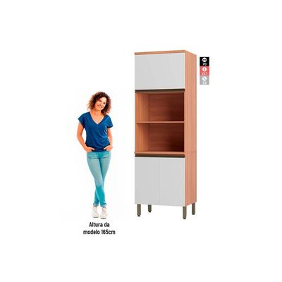 Paneleiro de Cozinha Macadâmia 70cm p/ Micro e Forno Freijo/Branco - Telasul
