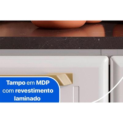 Balcão de Cozinha Diamante 3 Portas e 3 Gavetas c/ Tampo 105cm Branco - Telasul
