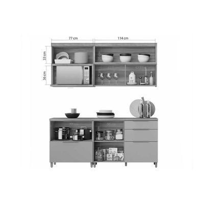 Cozinha Completa Completa Marquesa 4 Peças Nature/Verde - Nesher