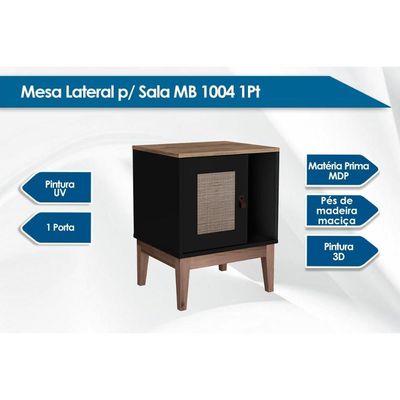 Mesa Lateral p/ Sala MB 1004 1 Porta Freijo/Off White - Movelbento