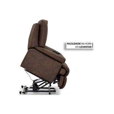 Poltrona Reclinável p/ Sala MH 3678 Motorizada c/ Lift Courano Marrom - Herval