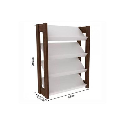 Armário Sapateira Casal AZ1025 Baixa Amêndoa/Branco - Tecno Mobili