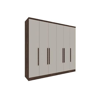 Guarda Roupa 6 Portas Veneza c/ e 4 Gavetas Cinamomo/Off White - Tcil Móveis