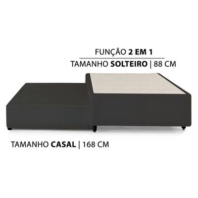 Cama Box Base c/Auxiliar Universal Especial MH1453 Bordado Black (96x203x32) - Herval