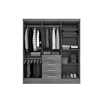 Guarda Roupa 6 Portas Arizona c/ e 4 Gavetas Cinamomo - Tcil Móveis