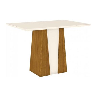 Mesa para Cozinha Orus + Tampo Madeirado 120x80cm Nature/Off White - Henn