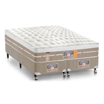 Colchão King Molas Pocket Ensacadas Silver Star Air Double Face Euro Pillow (193x203x34) - Castor