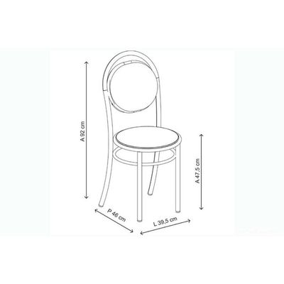 Cadeira de Cozinha 190 Kit 2 Un Prata - Assento Courano Cacau - Carraro