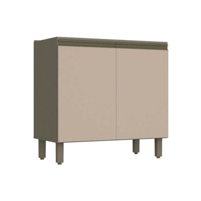 Gabinete de Cozinha Modulado Balcão Connect c/ 2 Portas s/ Tampo 80cm Off White - Henn