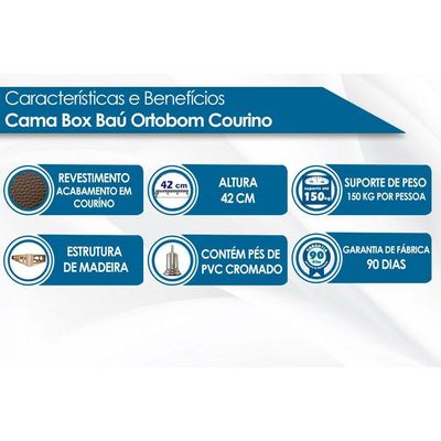 Cama Box Base Universal Queen Courano Clean (158x198x30) - Ortobom