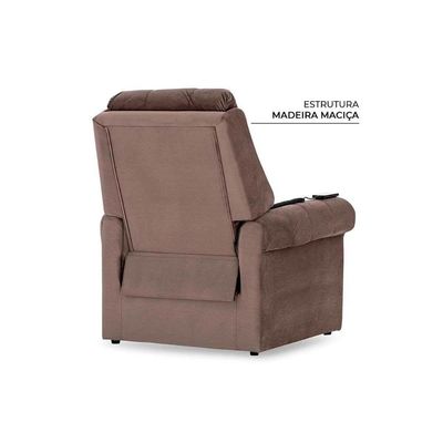 Poltrona Reclinável p/ Sala MH 1216 Two Way c/ Massagem Suede Castor - Herval