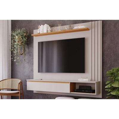 Painel p/ TV Casal Panama Plus até 60 Polegadas c/ 1 Porta e 1 Nicho Off White/Nature - Permóbili
