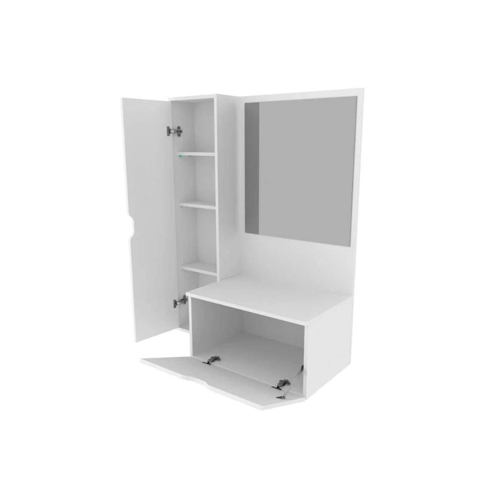 Gabinete de Banheiro Suspenso BN3604 2 Portas cor Mármore Branco - Tecno Mobili