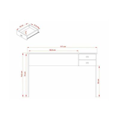 Mesa Canto p/Escritório ME4165 c/ 2 Gavetas Nogal - Tecno Mobili