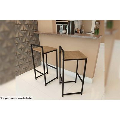 Banqueta de Cozinha Industrial LI024 1 Un Freijo/Preto - Kappesberg